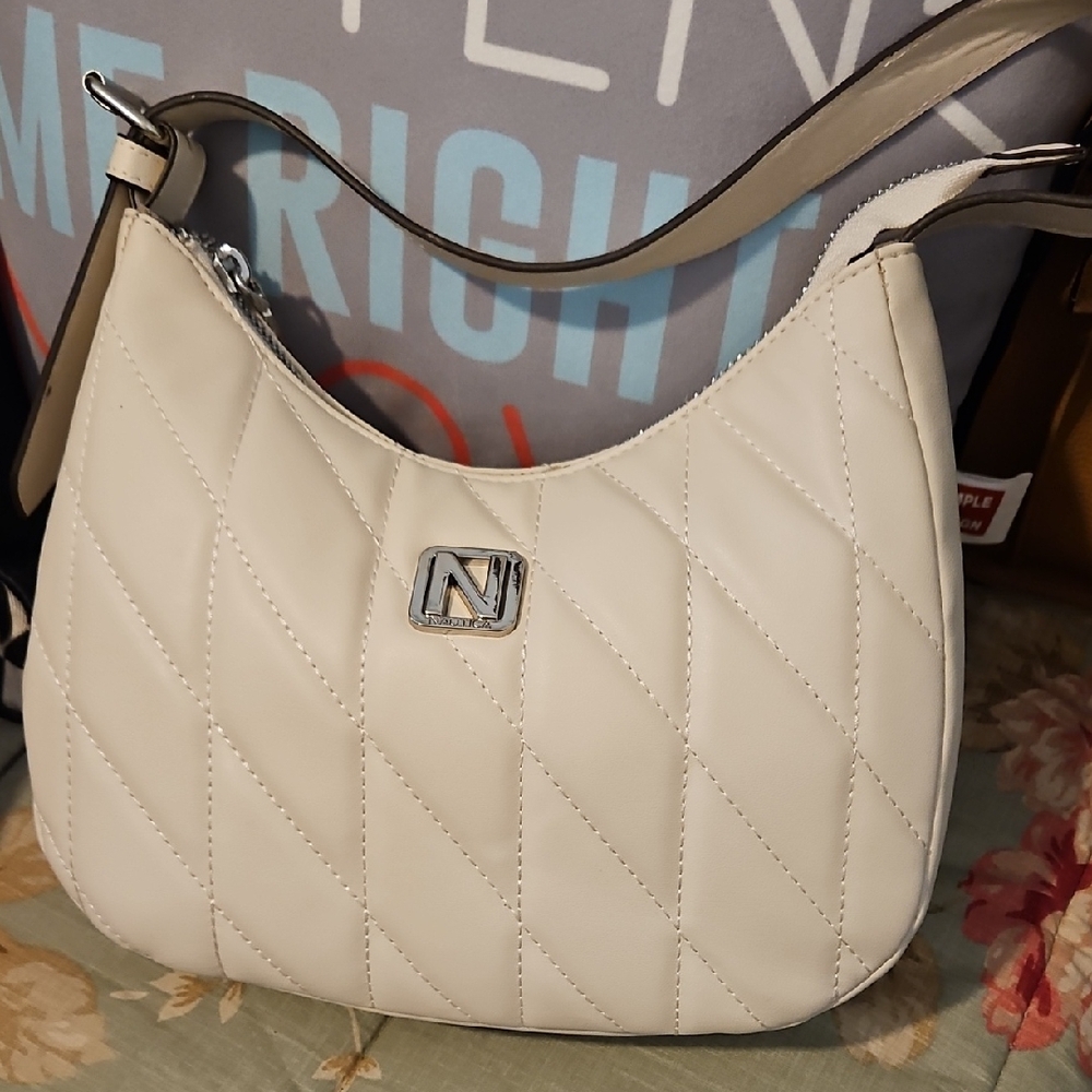 Nautica Quilted Cream Shoulder Bag